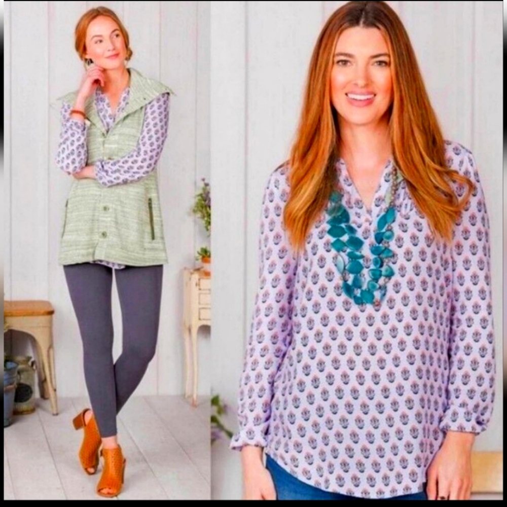 Matilda Jane top M womens Delicate Topiary Tunic Adventure Begins Fall